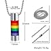 Moluss Enamel Pride Rainbow Stainless Steel Cylinder Gay Lesbian LGBT Jewelry Pendant Necklace