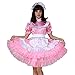 GOceBaby Women Sissy Maid Lockable Pink Satin Dress Costume Crossdress Pleated Style - Large