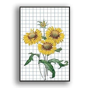 Framed Canvas Wall Art Beautiful Flowers in Grid Giclee Print Gallery Wrap Modern Home Prints Ready to Hang - 16x24 inches