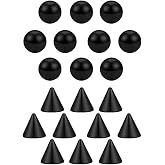 COLORFUL BLING Fake Eyebrow Nose Lip Ring Labret Studs Stainless Steel Replacement Balls Spike with 20pcs Sticker Non-Piercing Body Jewelry Fake Skin Sticker Piercing