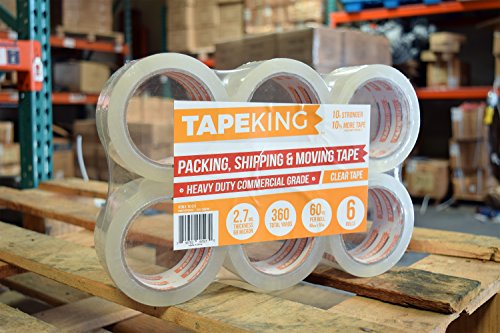 Tape-King-Clear-Packing-Tape-60-Yards-Per-Roll-6-Refill-Rolls-2-Inch-Wide-Stronger-27mil-Heavy-Duty-Sealing-Adhesive-Industrial-Depot-Tapes-for-Moving-Packaging-Shipping-Office-Storage