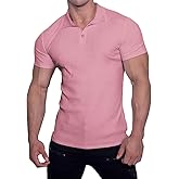 Muscle Cmdr Men's Slim Fit Muscle Polo Shirts Long&Short Sleeve Stretch Quick Dry Tee Casual Golf Athletic T-Shirts