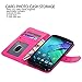 Moto X Pure Edition Case, Moto X Style Case, Style4U Premium PU Leather Stand Wallet Case with ID Credit Card / Cash Slots for Motorola Moto X Style / Pure Edition (2015 Release) + 1 Stylus [Hot Pink]