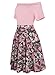 oxiuly Women's Vintage Casual Off Shoulder Pockets Cocktail Work Swing Dress 232 (S, Pink)