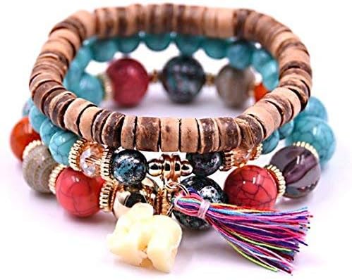 Moda Accessories - Stylish and fashionable Tribal Tibetan Wood Bead Bracelet set for Women & Girls