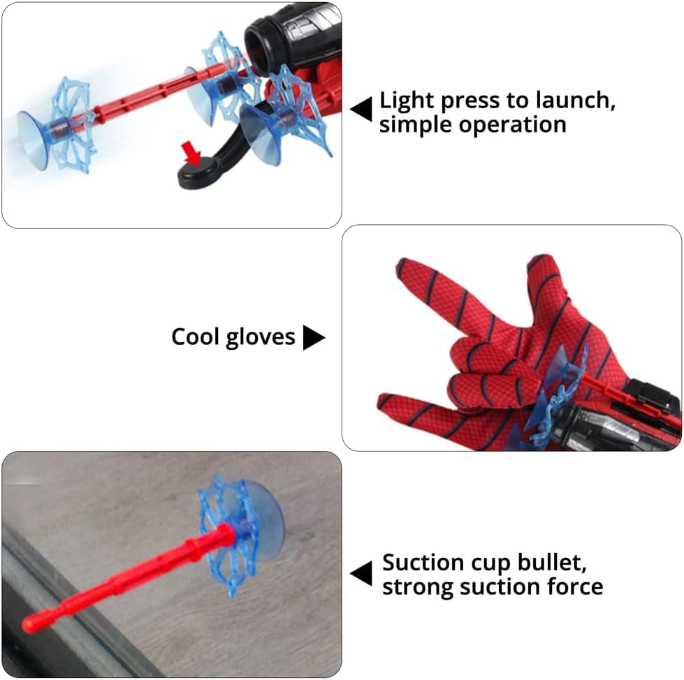 ovixa Superhero Spider Web Shooter Toy – Wrist Launcher with Gloves for Boys, Men & Kids | Cool Party Gadget, Cosplay Toy Gift