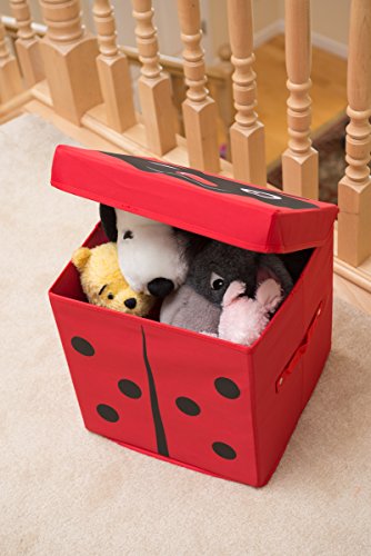 image for Clever Creations Kid's Cushion Top Ladybug Collapsible Toy Storage Org