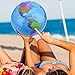 Pangda 16 Inch Inflatable Globe Inflatable World Globe Beach Ball Globe for Educational Beach Playing, Colorful (2)