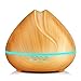 KBAYBO 400ml Humidifier Aroma Essential Oil Diffuser Ultrasonic Air with Wood Grain 7 Color Changing LED Lights for Office Home Bedroom (Light Wood)