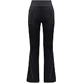 DIPUG Girls Flare Leggings with Pockets High Waisted Bootcut Yoga Dance Legging 4T-13Y