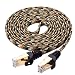 Cat 7 Ethernet Cable 25 Feet,Ruaeoda RJ45 Connectors Slim Braided Long Network Internet Cable for PC,Router,printer,Ethernet Switch,Modem,Coupler, Mac, Laptop, PS2, PS3, PS4,and XBox-10 Gigabit 600Mhz