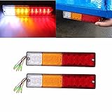 AUDEW 2Pcs 4 Fuction Trailer Tail Light 20Led IP65 Waterproof 10-30V, Fuction As Turn Signal Light, Reverse Light, Brake Light, Running Light for Trailer, Truck, Boat, UTE, UTV, ATV, Caravan