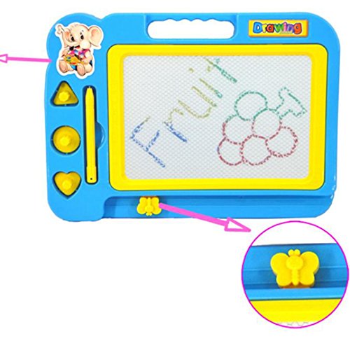 DEESEE(TM) Children Kid DIY Cartoon Color Magnetic Writing Painting Drawing Graffiti Board Toy Preschool Tool Christmas Gift (Blue)