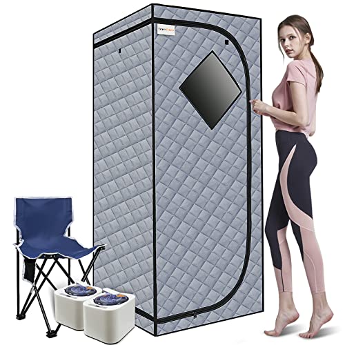 LUCHEN Portable Full Size Steam Sauna, Portable Saunas Foldable with 2 * 2L Steam Generator