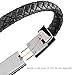 Bracelet USB Type C Cable Data Sync Durable Leather Braided Wrist Bracelet Portable Short Type C Charging Cable Compatible Galaxy S8+,HTC 10/U11,OnePlus 2/3T,Huawei P9/10 ect (Black-7.9 inch)