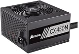 Corsair CX450M 450W 80+ Bronze Semi-Modular ATX Power Supply Unit PSU Black view 2