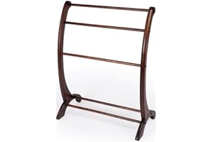BOWERY HILL Transitional Wood Plantation Blanket Stand in Brown