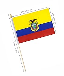 Ckexin 25Pack Small Ecuador Flag Handheld Mini