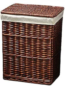 MWPO Cestas de lavandería Forro de arpillera de algodón de ratán con