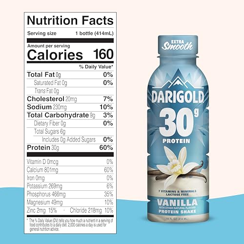 DARIGOLD READY TO DRINK VANILLA PROTEIN SHAKE, 30G PROTEIN- 14OZ BOTTLE