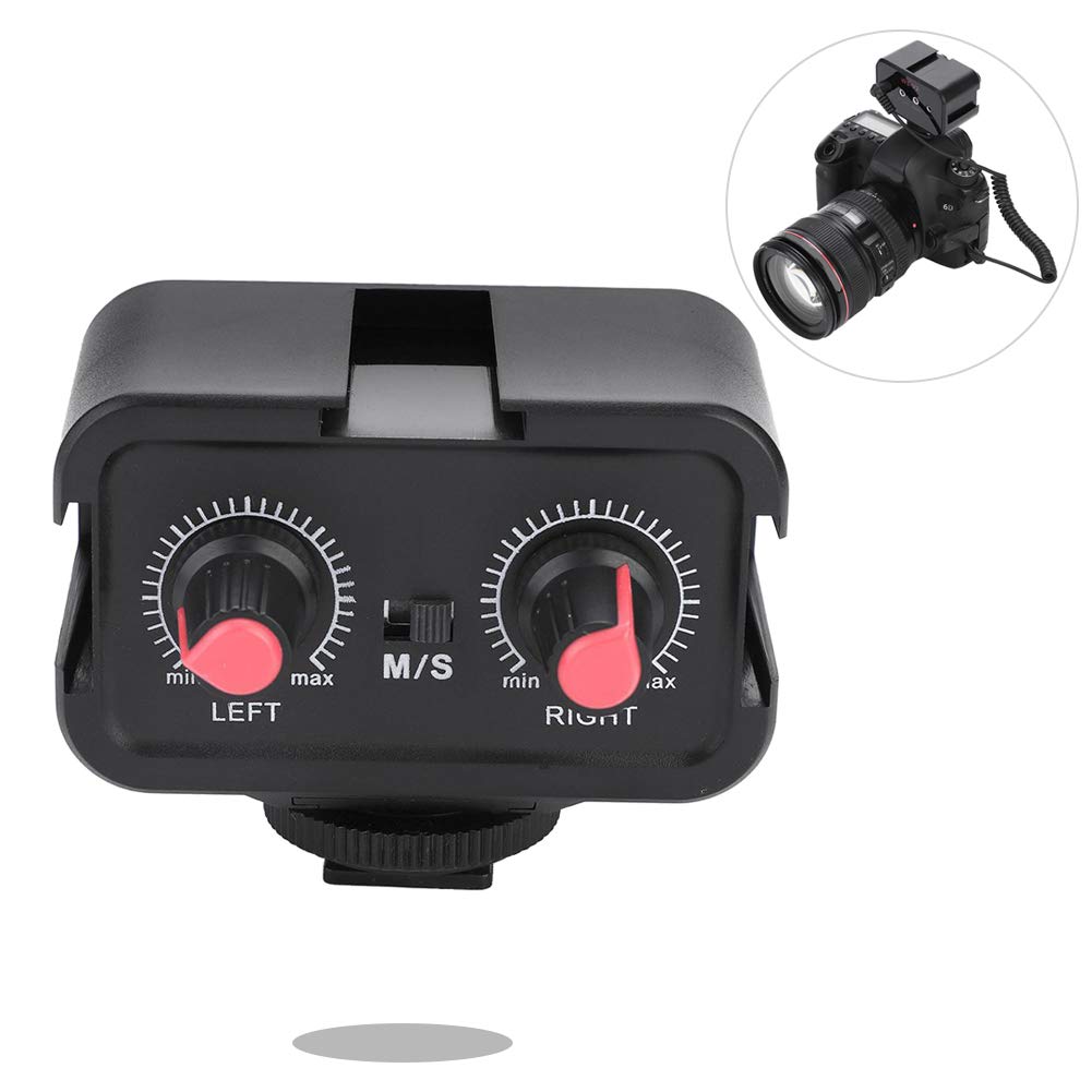 DSLR Camera 2 Channel Microphone Mixer with 3.5mm Audio Adapter - Universal Compact Mixer for Camcorders, Smartphones and Recording Devices