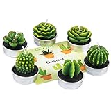 DeDeSoon Cactus Tealight Candles, Handmade Delicate