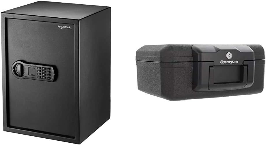 Basics Home Keypad Safe - 1.8 Cubic Feet, 13.8 x 13 x 19.7 Inches, Black - 50SAM - - 