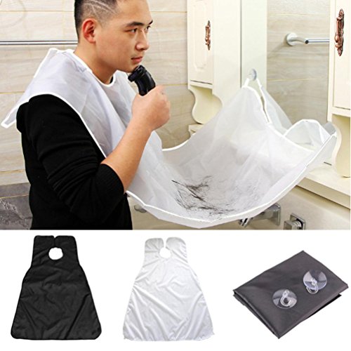 Beard Bib, Chartsea Beard Hair Catcher Beard Cape Apron for Shaving and Grooming with Suction Cups for Mirror. (Color random)