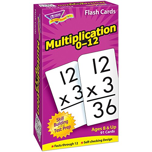 TREND ENTERPRISES: Multiplication 0-12 Skill Drill Flash Cards, Exciting Way for Everyone to Learn, Facts Through 12, Self-Checking, Great for Skill Building and Test Prep, 91 Cards Included, Ages 8+