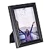 RPJC 4x6 inch Picture Frames Made of Solid Wood High Definition Glass for Table Top Display and Wall Mounting Line Edge Photo Frame Black