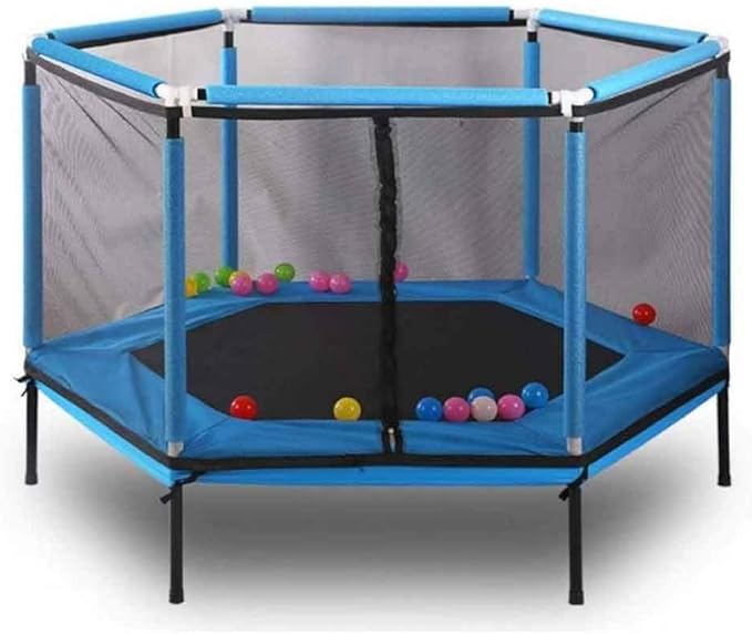 Game fence Trampolines, Kids Trampoline with Enclosure Net Jumping Mat and Spring Cover Padding