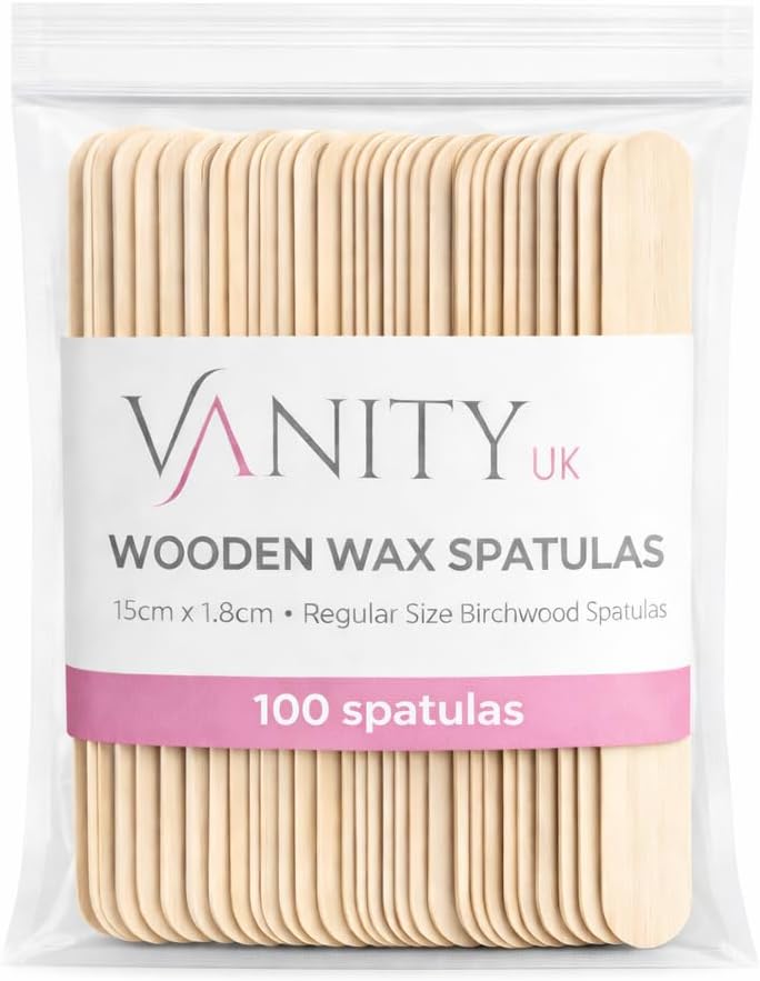 Vanity UK 100 Pcs Wooden Wax Spatulas Professional Disposable 6"
