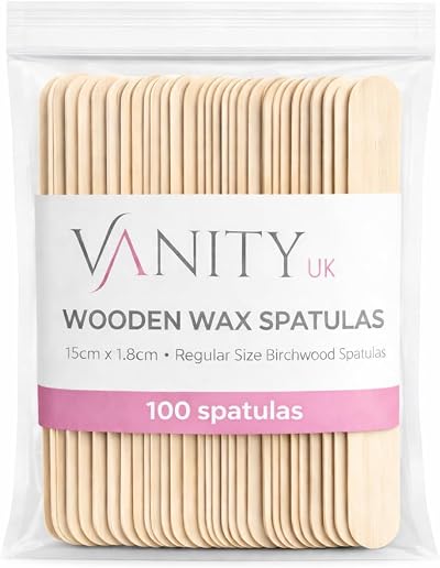 Vanity UK 100 Pcs Wooden Wax Spatulas Professional Disposable 6"
