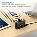 iClever BoostCube+ 60W 6 Port USB Wall Charger | Desktop Charger, 5 Ft Detachable Power Cord Charging Station for iPhone 7/6s, iPad Pro/Air 2/mini, Galaxy, LG, Nexus, HTC and More