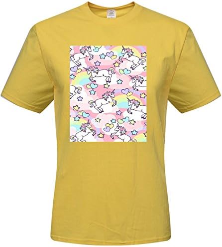 Custom Unicorn Rainbow Pattern Mens T-shrits,DIY MENS Cotton Crew Neck T-Shirt Small