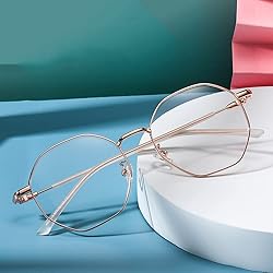WHHJM Polygon Blue Light Blocking Glasses for Women