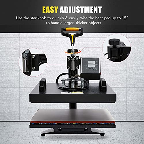 COZ Heat Press Machine, 8 in1 Swing Away Flat Plate Cap Mug Press Set