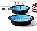 Pack of 2 Big Round Cake Pie Tart Black and Blue Silicone Mold Pans - Thick Silicone