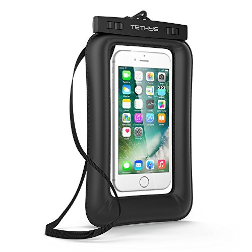 Universal Waterproof Case, Tethys Buoyance Series [Black] IPX8 Certified Waterproof Bag [Black] for iPhone X 8 7 6 6S Plus SE 5S,Samsung Galaxy S9 S8 S7 S6 Edge,Note 5,HTC LG Sony up to 6.0" Diagonal