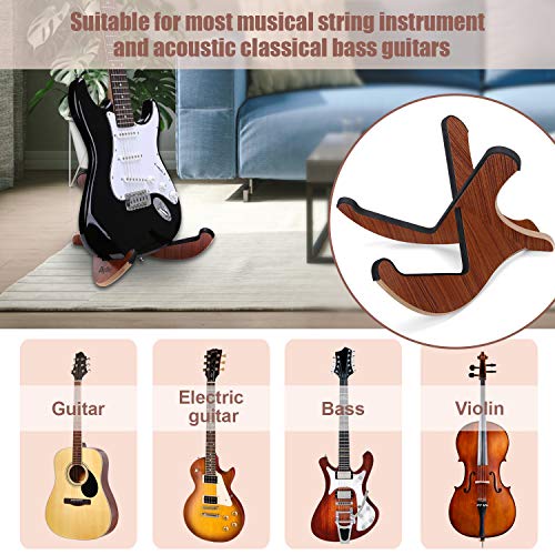 Exqline Wooden Guitar Stand with 0.12in Thickening Anti-Slip EVA Padding Universal Acoustic Guitar Stand Portable String Instrument Holder for Acoustic Classical Bass Guitars - Thumbnail 3