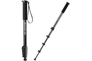 K&F Concept 63" Camera Monopod, Aluminum Photography Monopod with 5-Section Height, Lightweight & Portable Camera Accessories