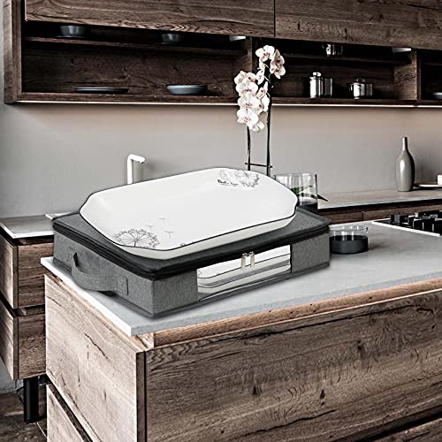 Tangoner Platter Storage Case Quilted China Storage Containers Zippered