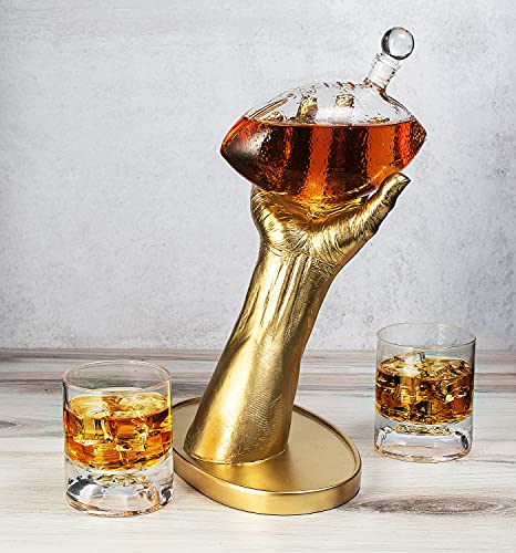 Football Decanter w/ 2 Wine Glasses - Image 7