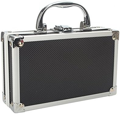 Xcyliveus Mini Aluminium Flight Case Tool Box Portable Small Aluminum Storage Case for Craftsman Travel Carry (Black,180x112x57mm)
