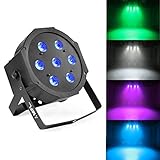 Par Lights, MFL. 7X10W RGBW Stage DJ Lighting LED DMX Par Can Light Party Lights DJ Disco Lights Wash Effect Sound Activated Modes for Party Wedding Church