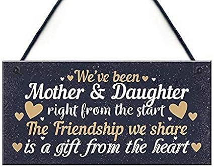 Eyrrme Panneau En Bois Avec Citation Mother And Daughter Cadeau Souvenir De Noel Ou D Anniversaire Cadeau De Remerciement A Suspendre Pour Le Salon Amazon Fr Cuisine Maison