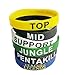 NewSilkRoad League of Legends Top Jungle Adc Mid Support Silicone Bracelet Wristband (6PCS)