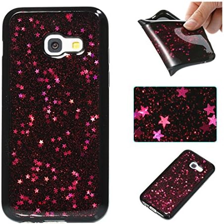 Samsung Galaxy A3 2017 Bling Glitter Case,Sparkle Star Pattern Glitter Shiny Soft Gel TPU Silicone Case Scratchproof TPU Bumper Protective Back Case Cover For Samsung Galaxy A3 2017 (star)