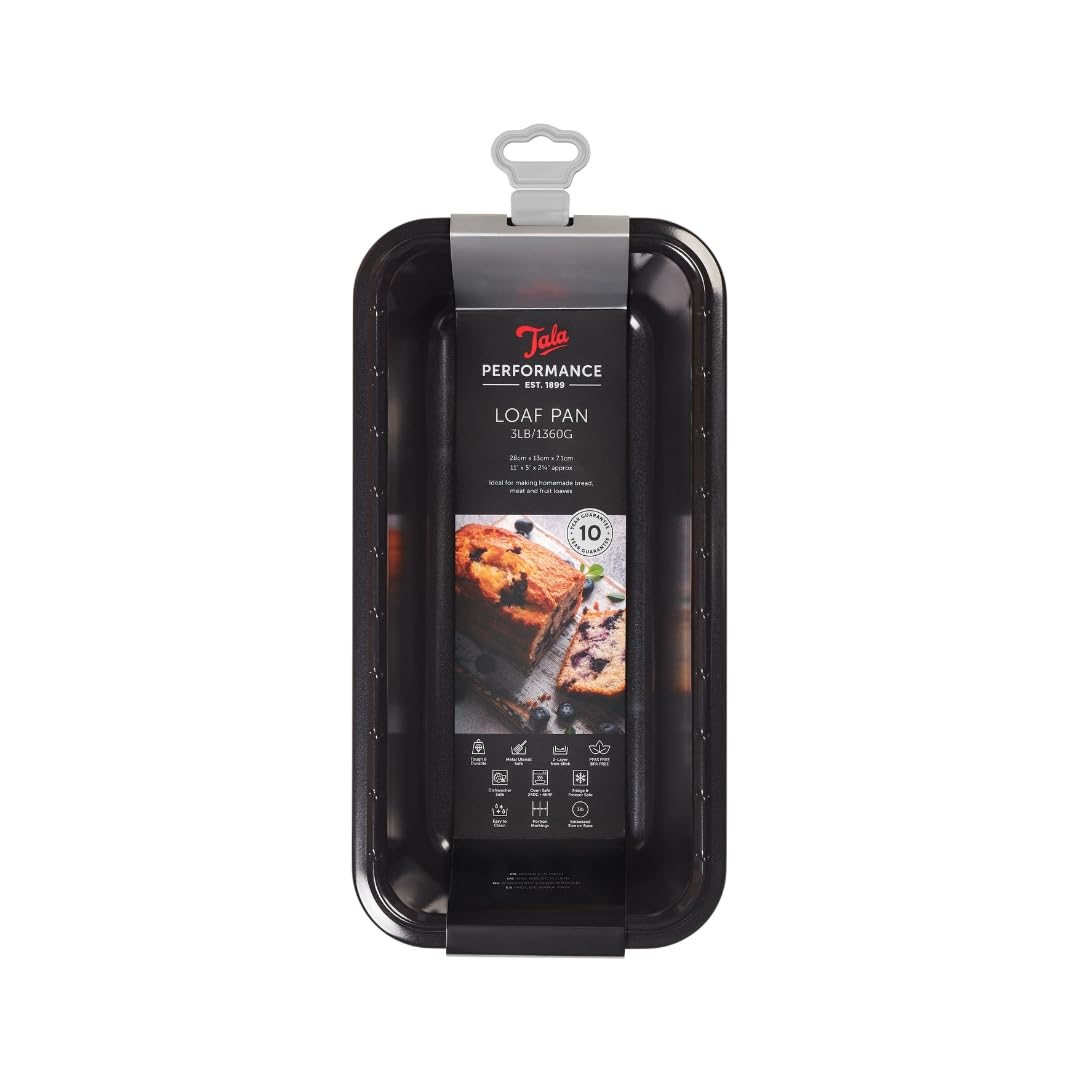 Tala Performance 3lb Loaf Pan, Professional Gauge Carbon Steel with Eclipse Non-Stick Coating, Perfect for Banana Bread, Lemon Drizzle and Traditional Loaves for The Family, 29.4x14.4x6.6 cm