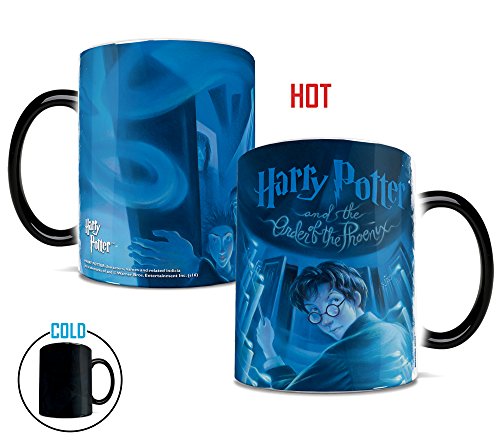 Morphing Mugs Harry Potter Book Cover Heat Reveal Ceramic Coffee Mug - 11 Ounces (The Order of the Phoenix)